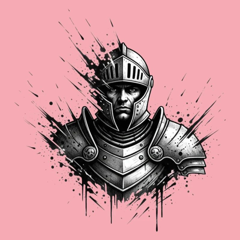Chevalier d’acier dans le style des éclaboussures