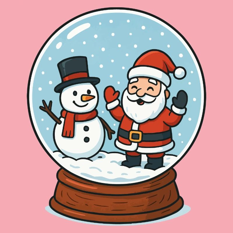 Snow Globe Magic: Santa & Snowman