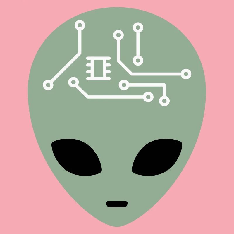Alien Head avec circuits (trois couleurs)