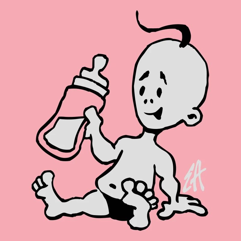 Bébé avec une bouteille de lait