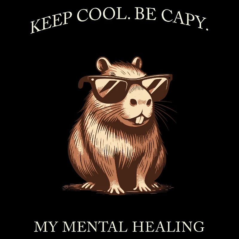 Capybara Keep Cool Be Capy – Art minimaliste