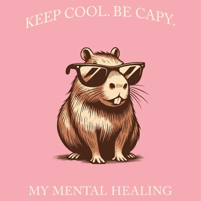 Capybara Keep Cool Be Capy – Art minimaliste