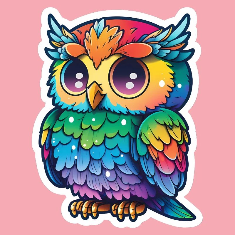 Farbenfrohe Eulenillustration