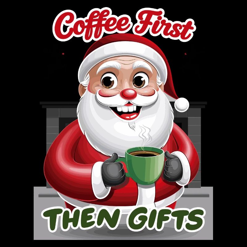 Père Noël avec café