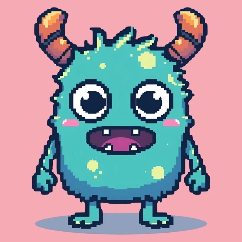8 bits mignon pixel monstre style rétro des années 90