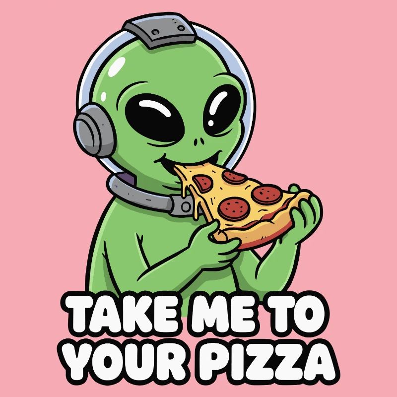 Alien pizza lover