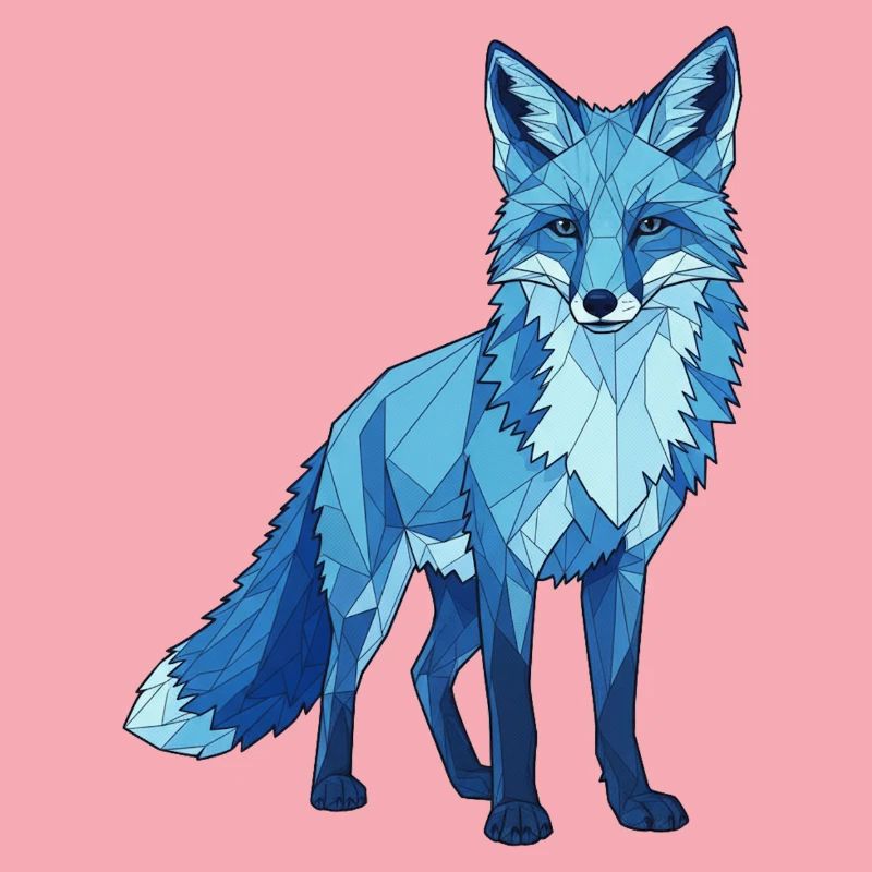 Blue polygon fox