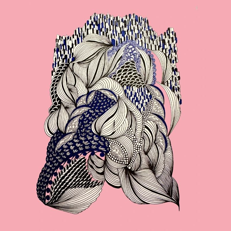 Indigo Leaf Weave Pattern