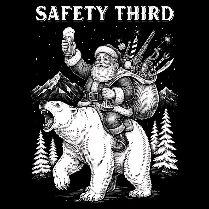 Safety Third Funny Sarcastic Christmas Safe