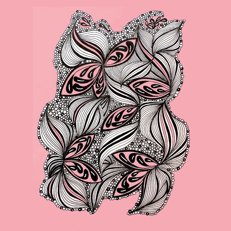 Black and white leaf pattern