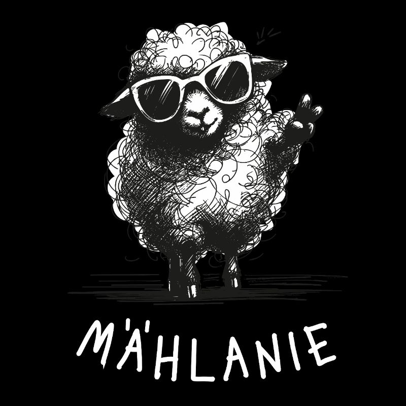 Mählanie – Funny pun with sheep Melanie