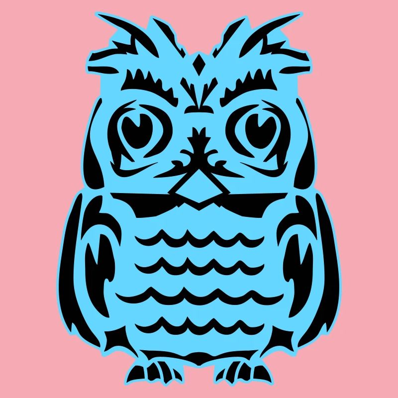 Hibou abstrait bleu clair
