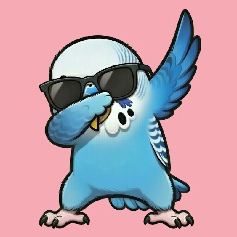 Dabbing Budgie Blue