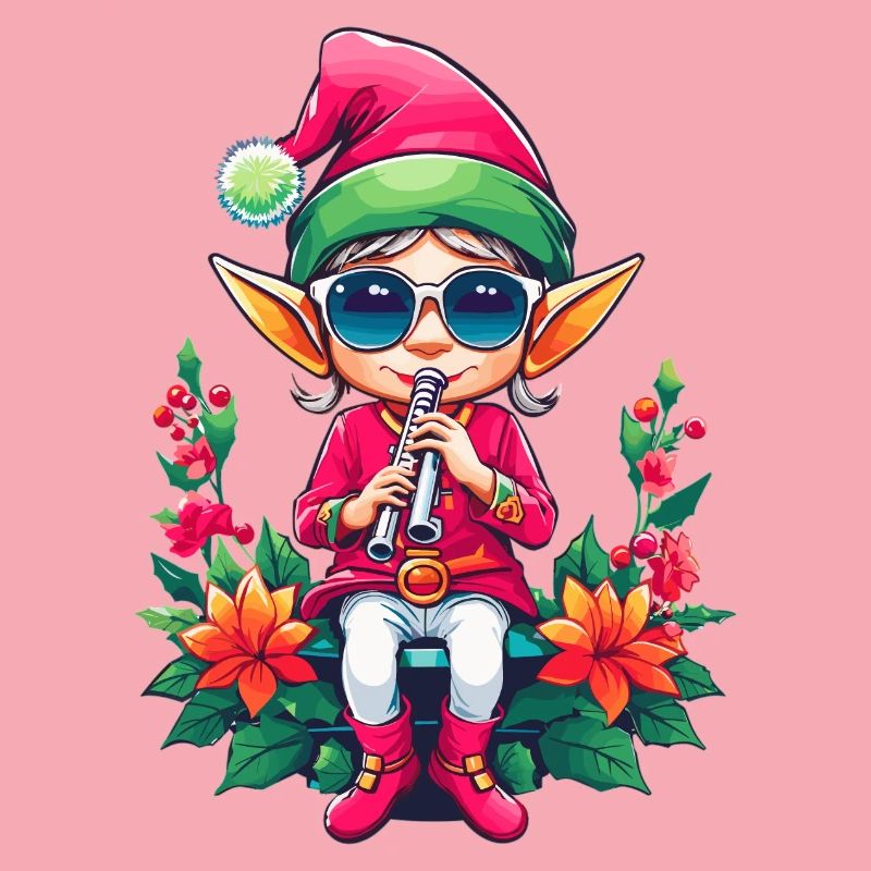 Weihnachts Elfe mit Flöte