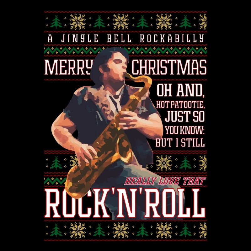 Rockabilly-Weihnachts-Rock'n'Roll-Hässlicher Weihnachtspullover