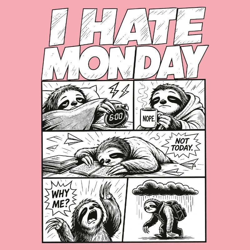 I Hate Monday Sloth Comic