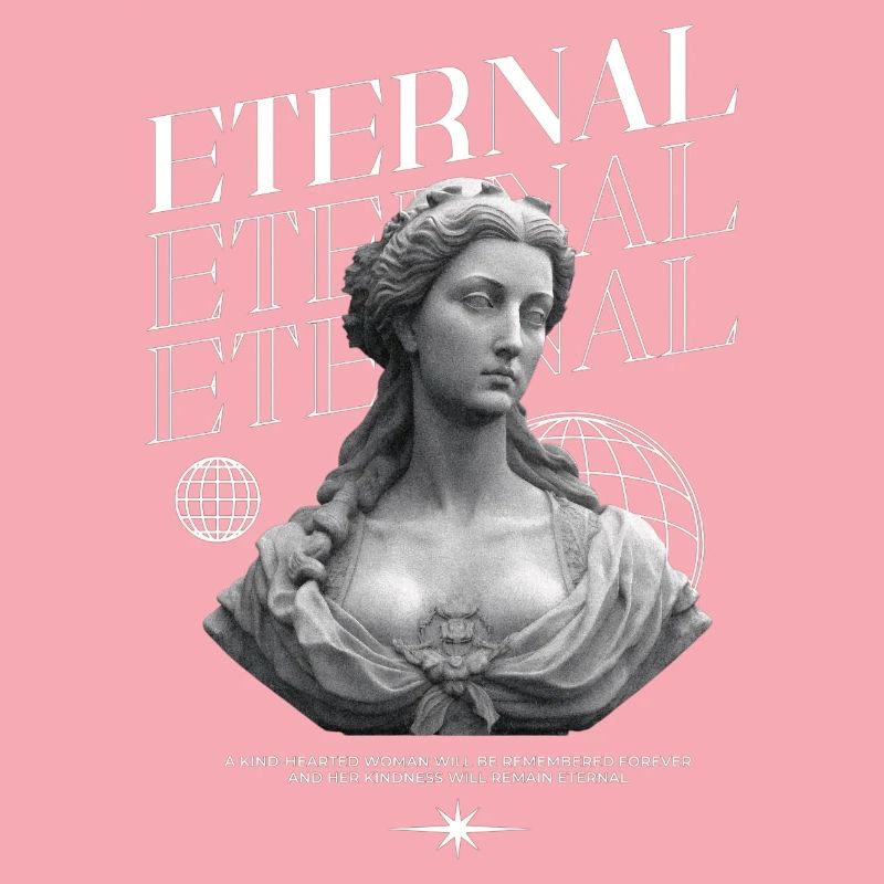 Bonté éternelle : Statue, collage globe