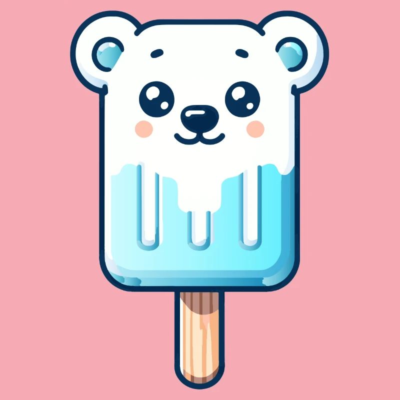Ein Eis in Form eines lächelnden Eisbären