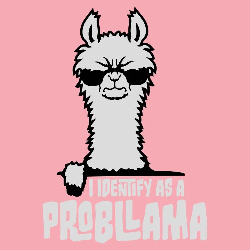 I Identify As A Probllama Cool Lama Problem Spruch