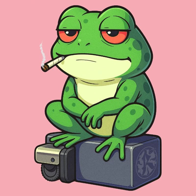 Frosch Entspann dich mit einer Zigarette