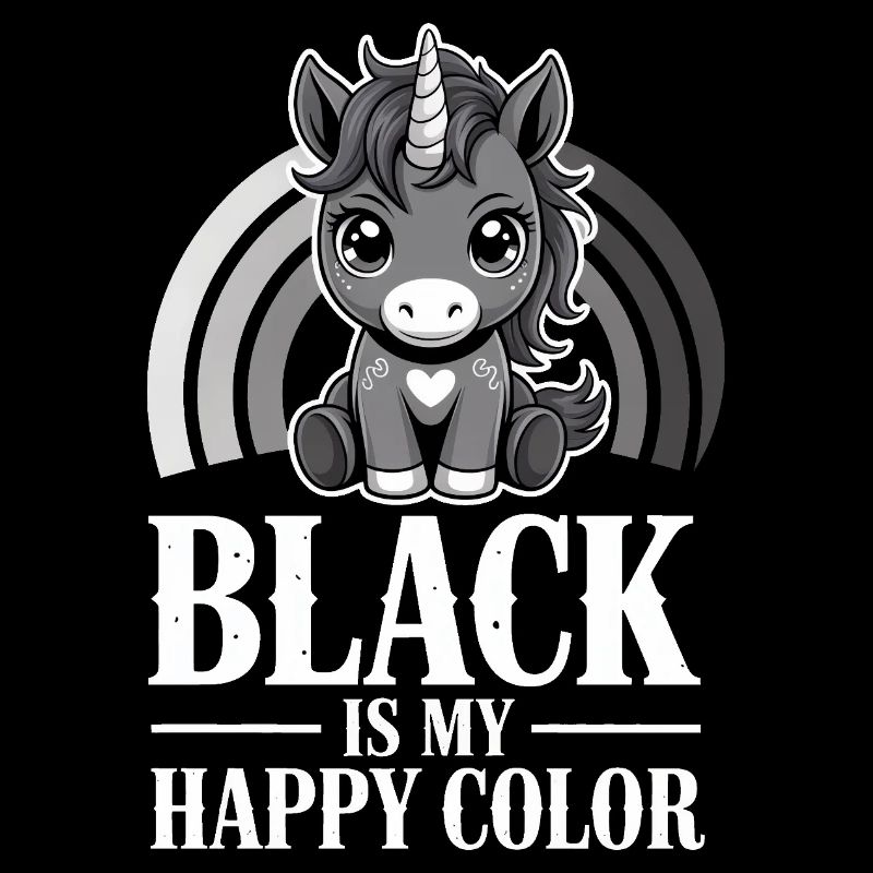 Licorne Glow : Le noir est ma couleur joyeuse