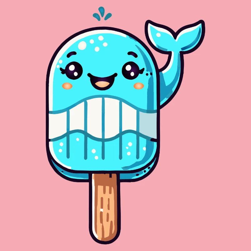 Ein Eis in Form eines lächelnden Walfischs