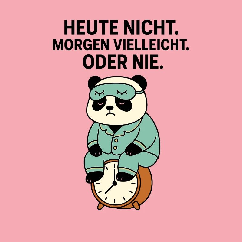 Panda im Pyjama auf Wecker