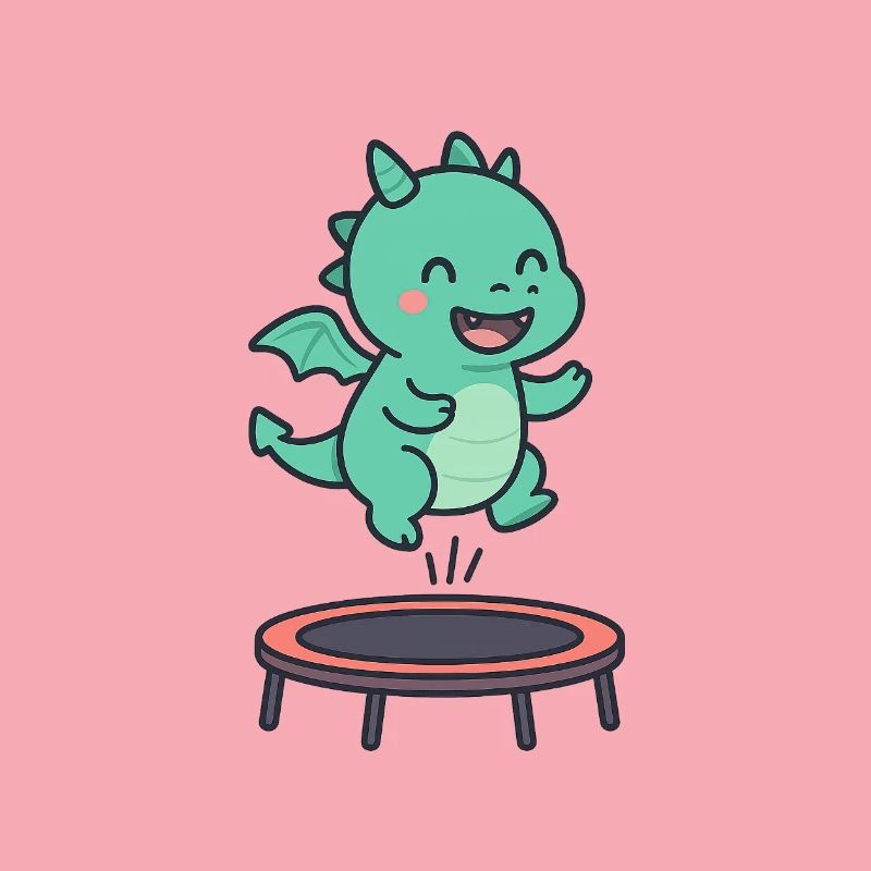 Kleiner Drachen Trampolin Spaß
