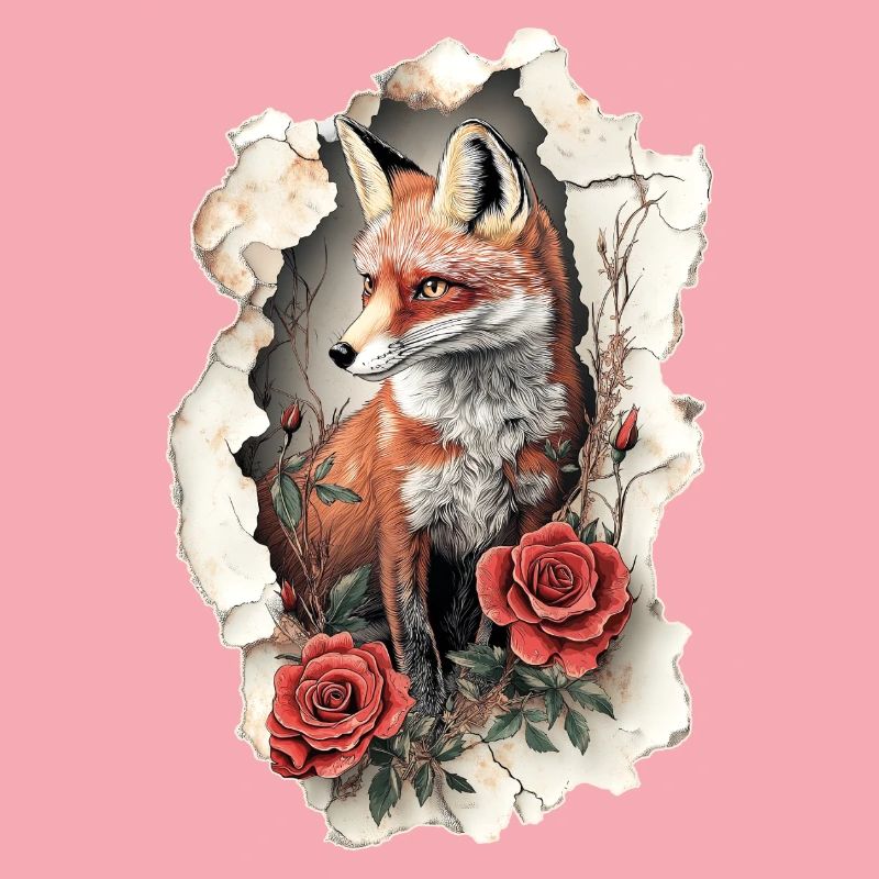 Fuchs mit Blumen