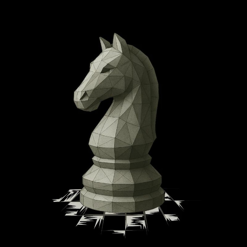Low Poly Schach Springer Design