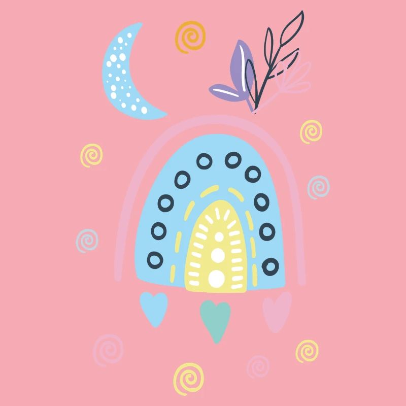 Arche de doodle arc-en-ciel pastel