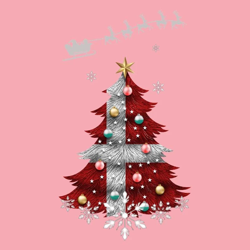 Weihnachtsbaum mit Dänemark Flagge