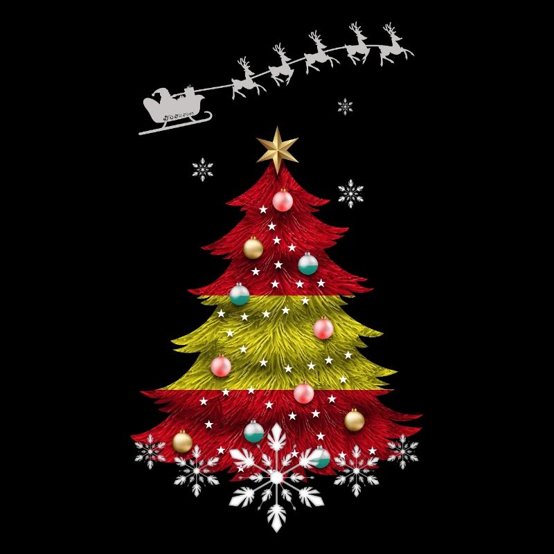 Sapin de Noël avec drapeau espagnol