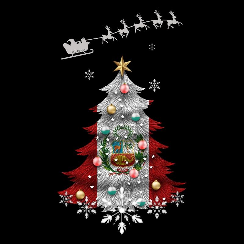 Weihnachtsbaum mit Peru-Flagge