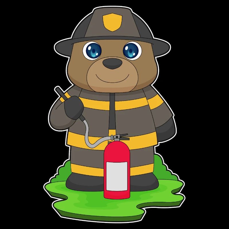 Bear Firefighter Fire Extinguisher Fire Brigade
