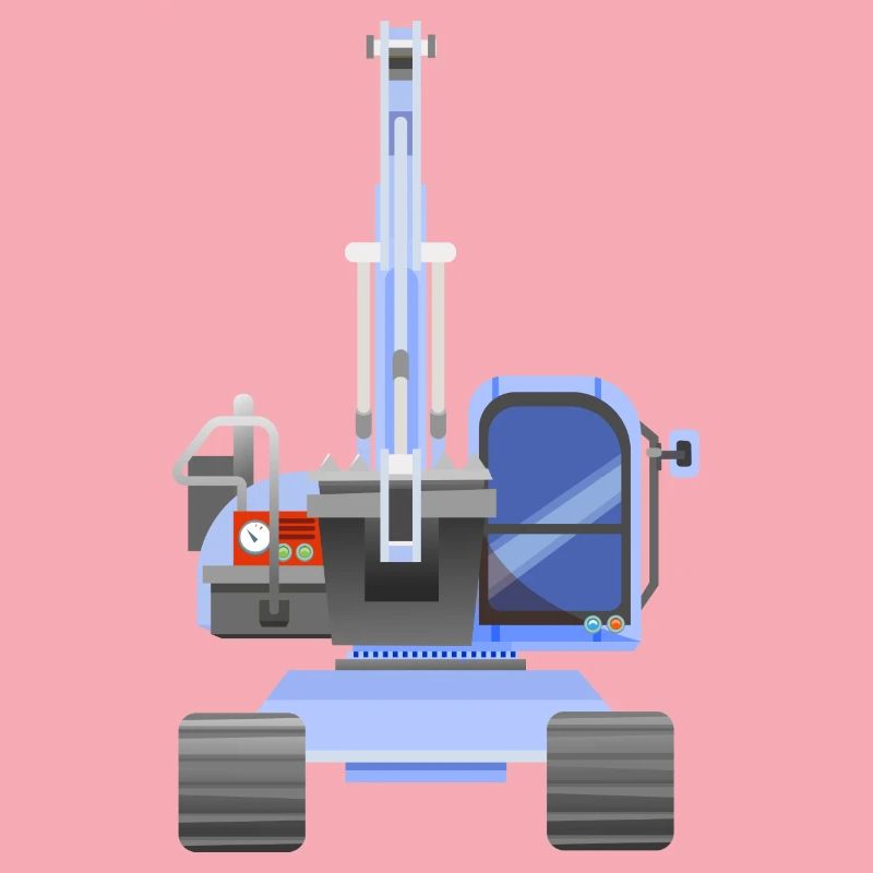 Blauer Bagger