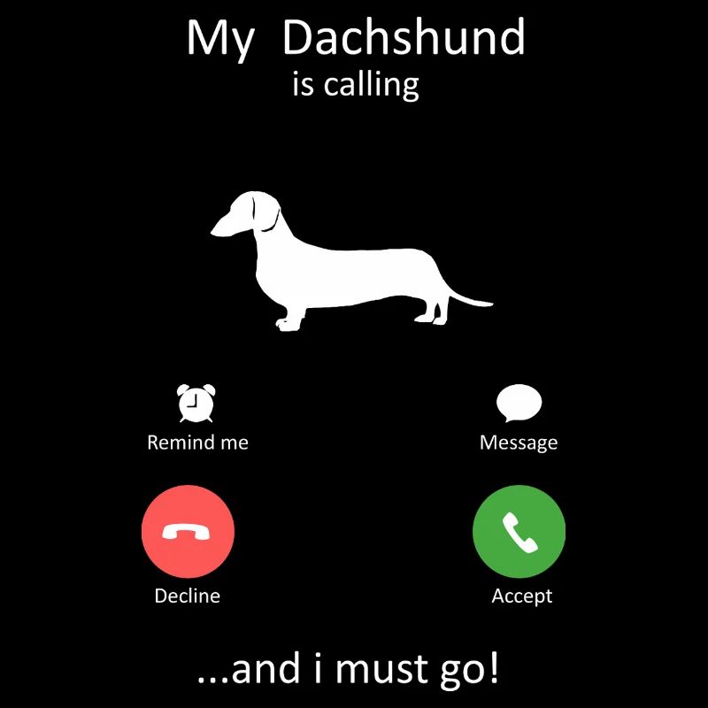 Dachshund Dog Calling Smartphone Interface Art