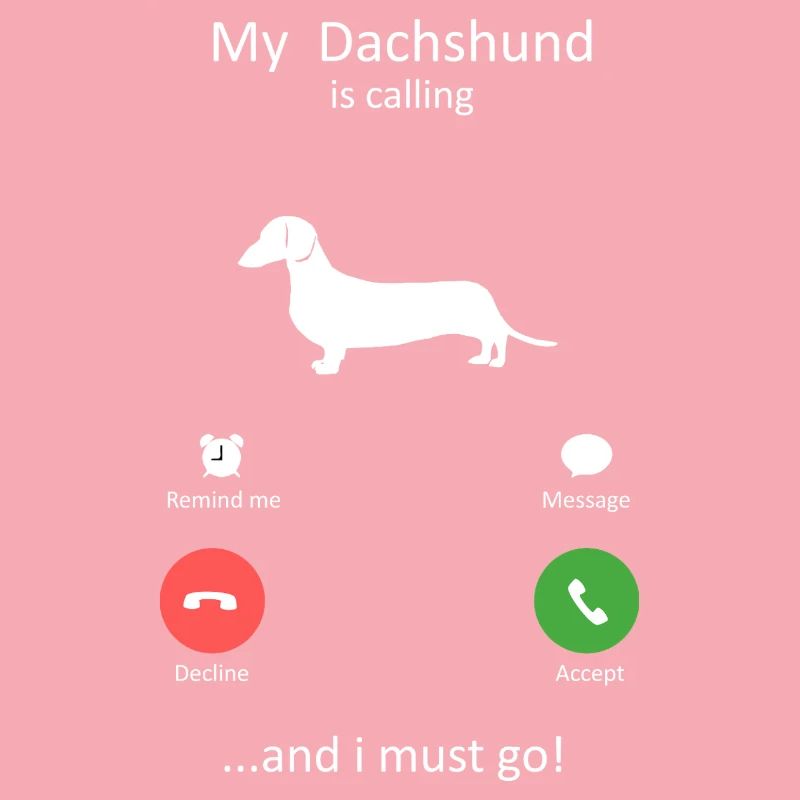 Dackel ruft Smartphone-Schnittstelle Kunst