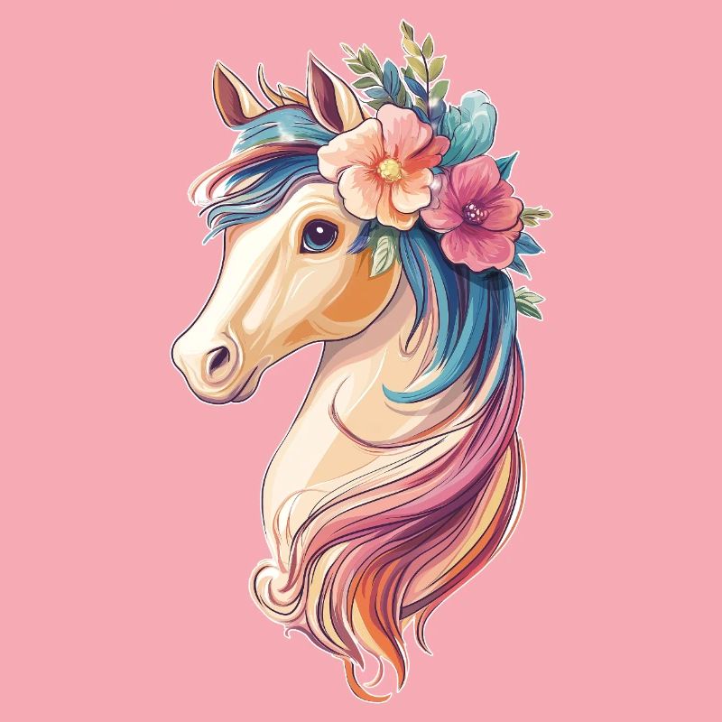 Pferd mit Blumen