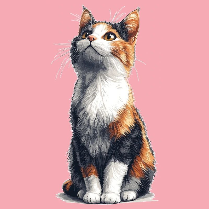Bunte sitzende Comic Katze