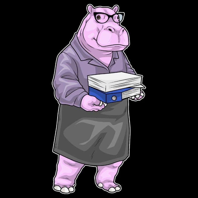 Hippopotamus Secretary Paper Stack Office