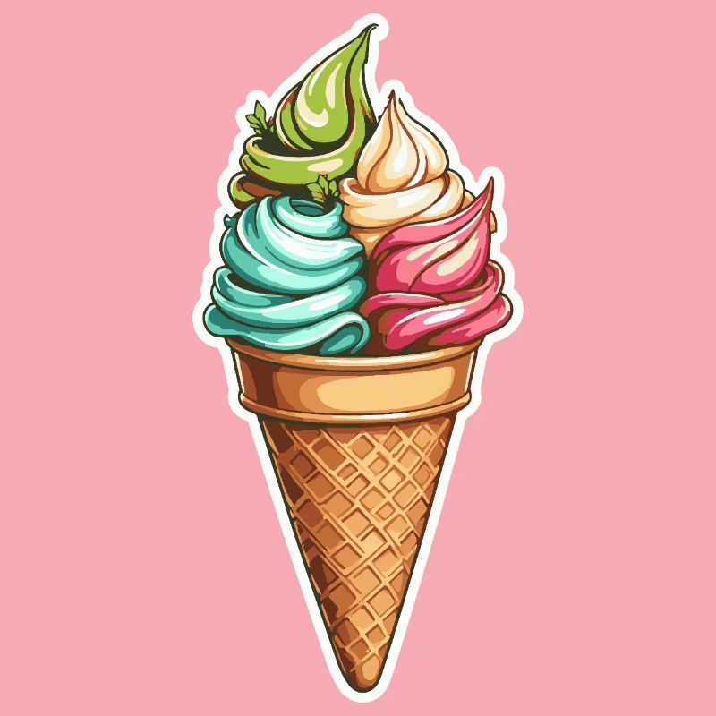 Bunte Swirl-Eiswaffel Muster