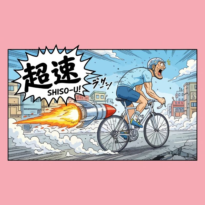 Hypervelocity Cyclist with Rocket Burst