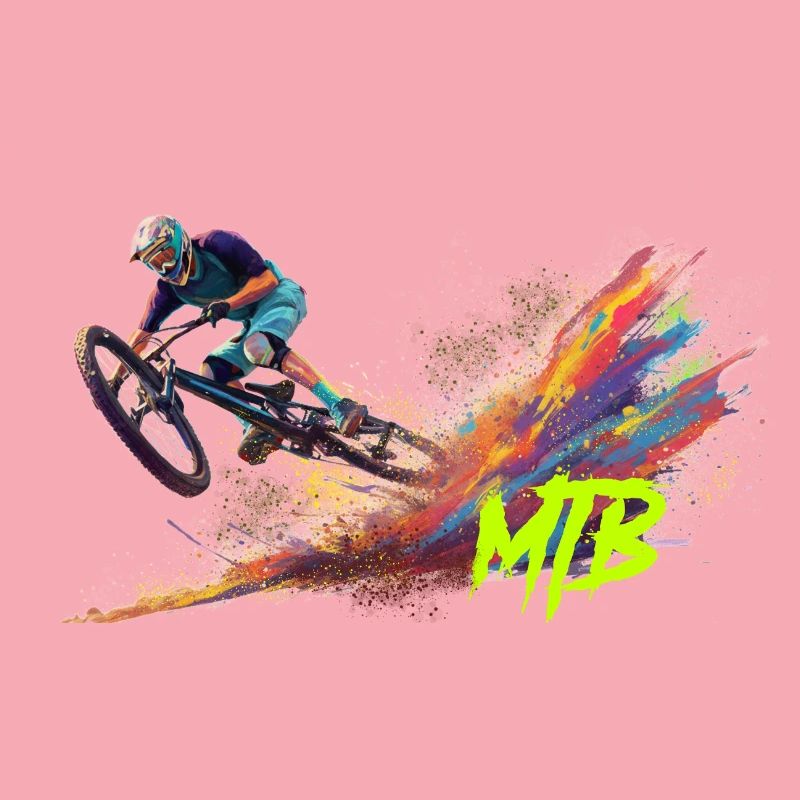 MTB-Radfahrer auf einem Farbabenteuer