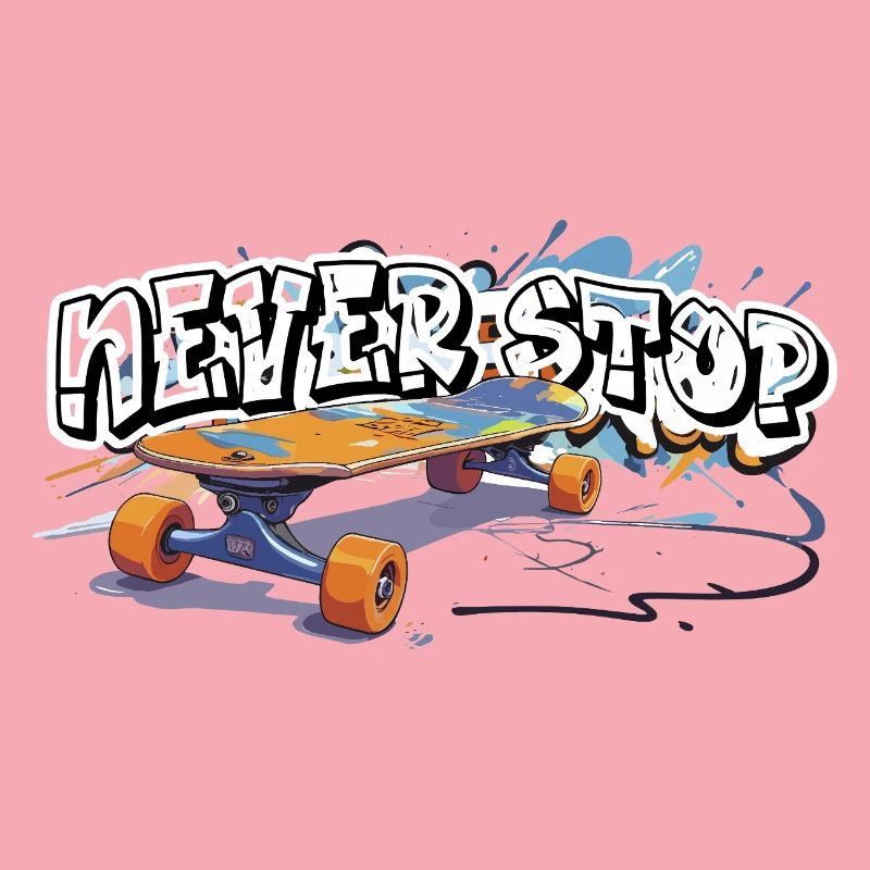 Conception de graffiti de planche à roulettes colorée
