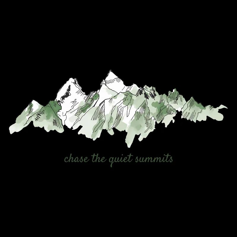 Conception à l’aquarelle de montagne – Tranquillité des sommets