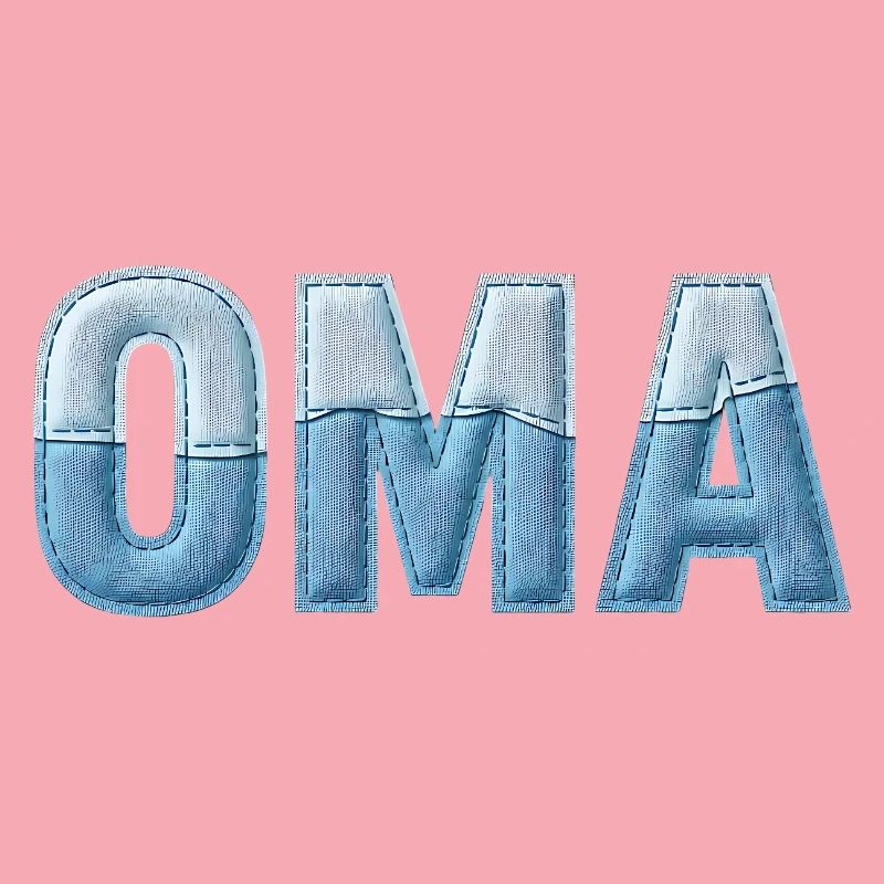 Oma Denim Schriftzug Patchwork Trend