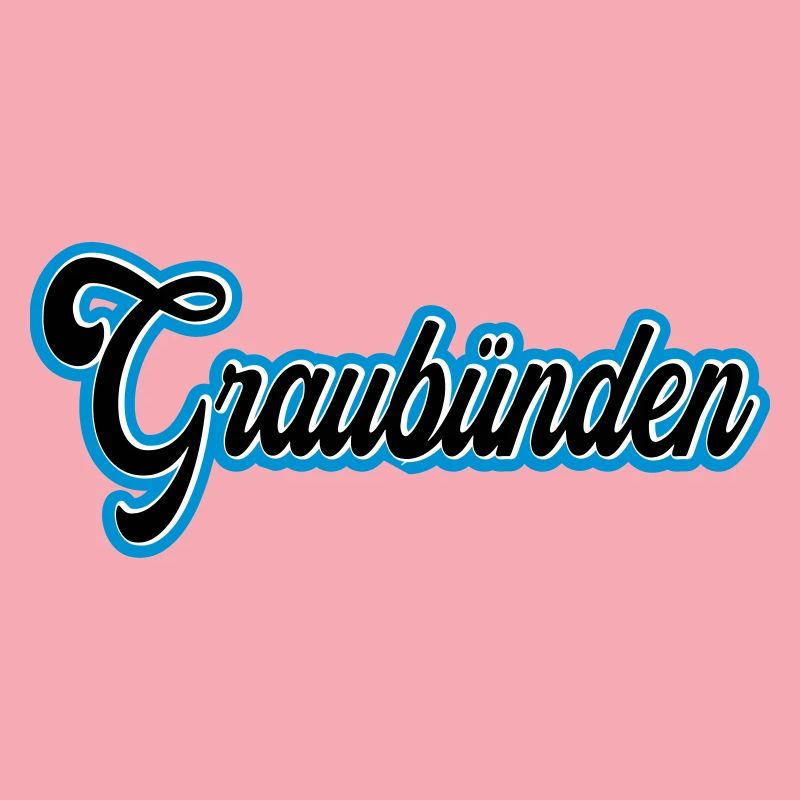 Graubünden Script with Blue Outline
