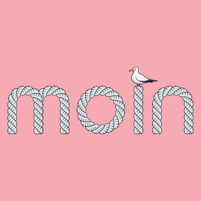 Moin Schriftzug mit kleiner Möwe