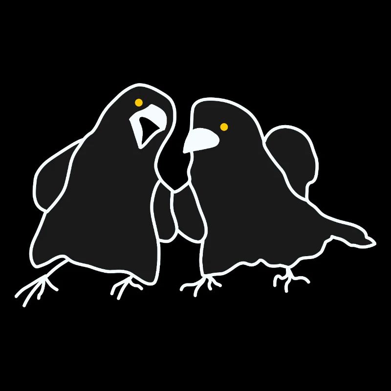 Duo de corbeaux minimaliste